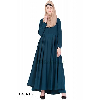 Umbrella abaya with box pleats- Rama Green